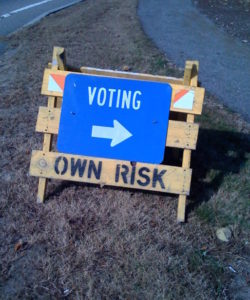 Voting: Own Risk, door Peter Jones, via Flickr.