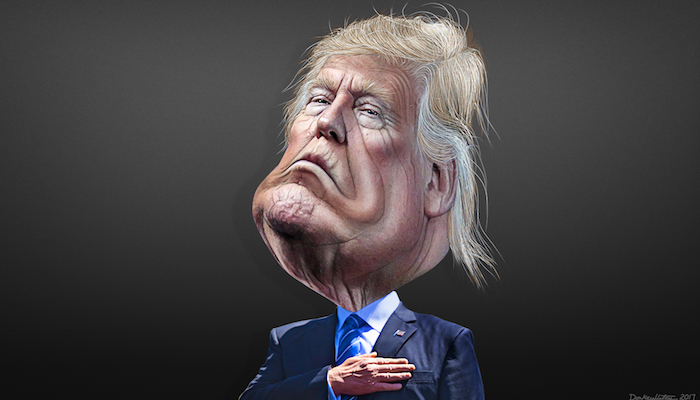 Foto: Donald Trump – Caricature, door DonkeyHotey, via Flickr.com